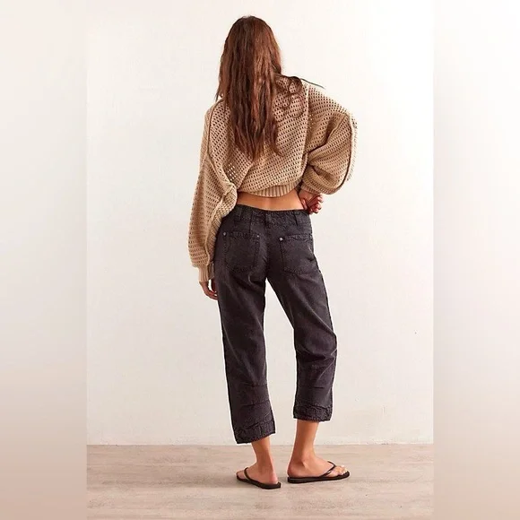 🌻🆕FREE PEOPLE We The Free Supersonic Slim Pants-BLACK COLOR-SIZE 2 & 4 - Picture 3 of 15